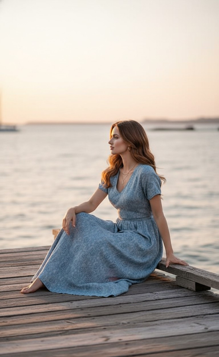 Sea Portraits — Evening Ocean Glow (Female)