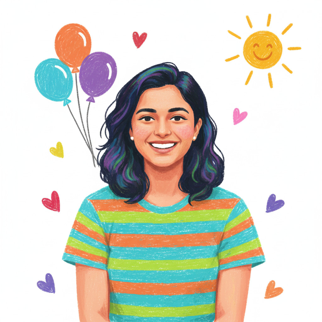 Playful Crayon — Bright Crayon Art Reimagination (Female)