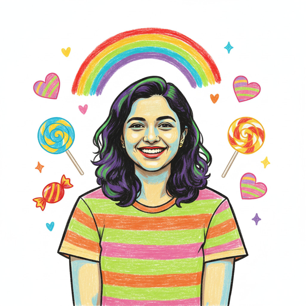 Playful Crayon — Whimsical Crayon Illustration Style (Female)