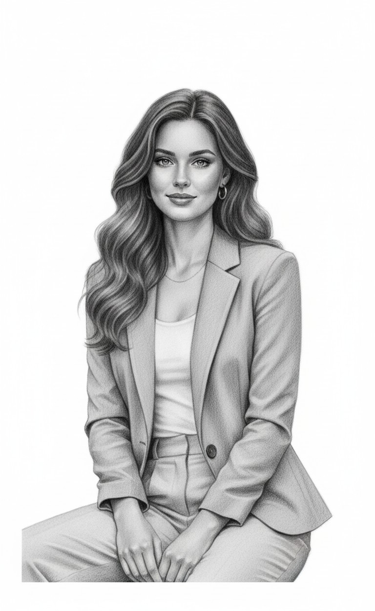 PENCIL PORTRAIT — Soft Gradient Sketch (Female)