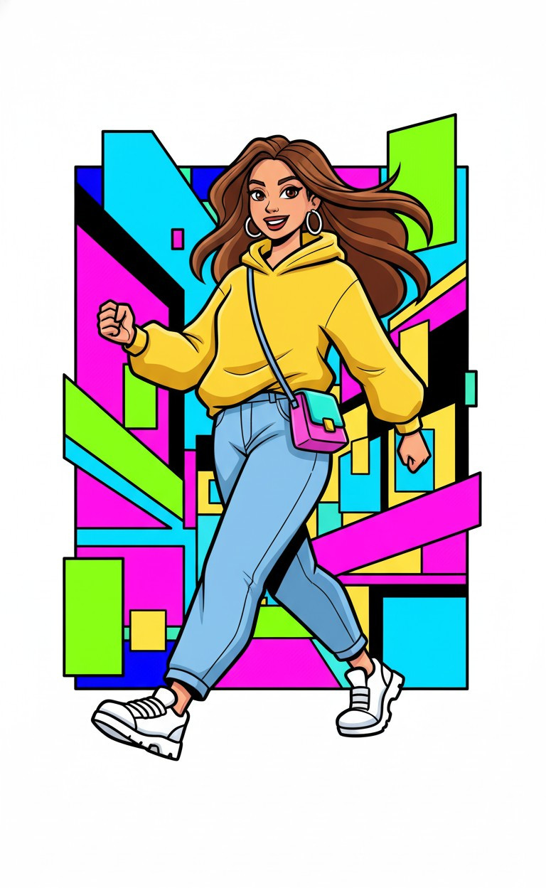 CARTOON PORTRAIT CATEGORY — Bold Outline Cartoon (Female)