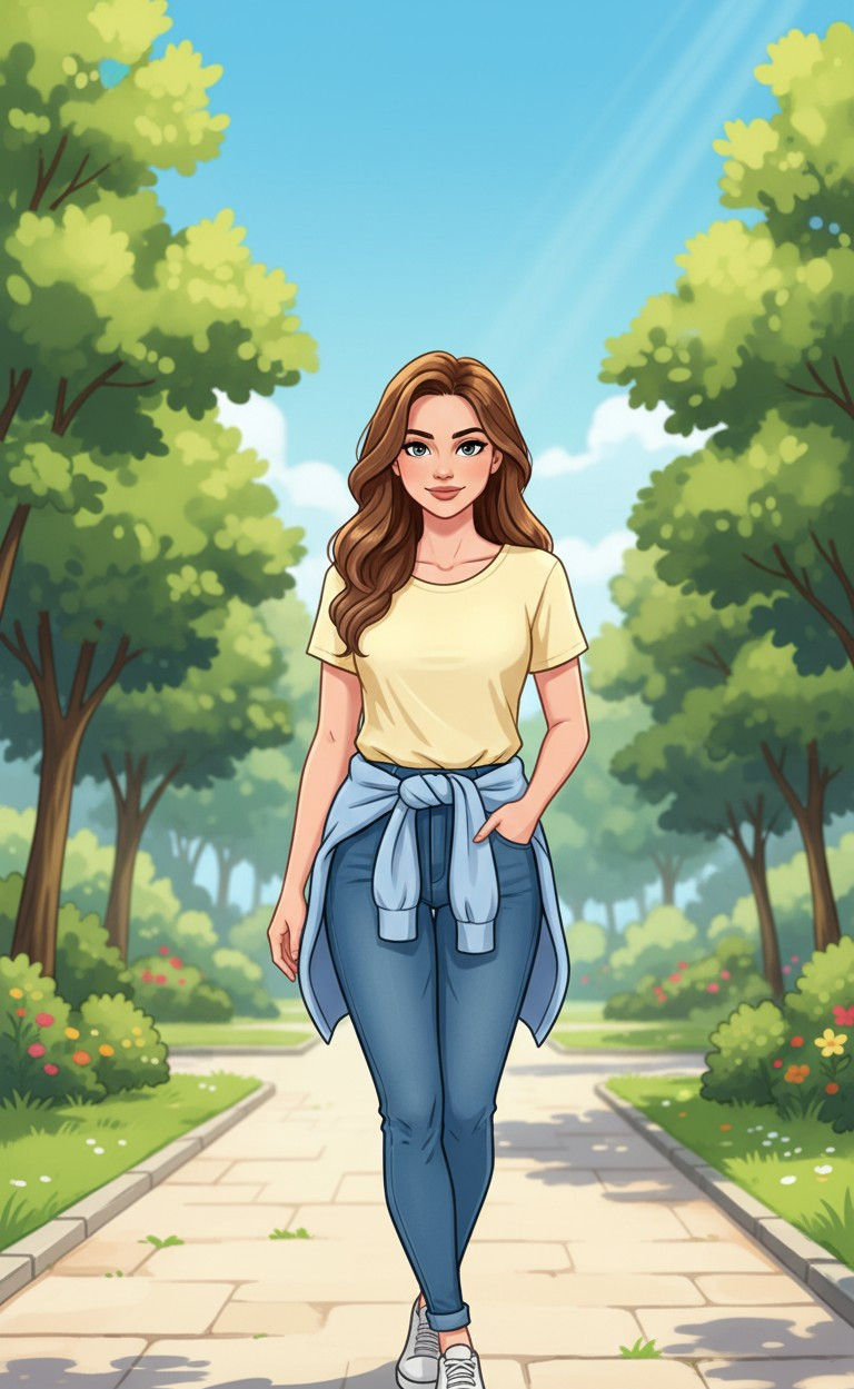 CARTOON PORTRAIT CATEGORY — Sunny Park Cartoon (Female)