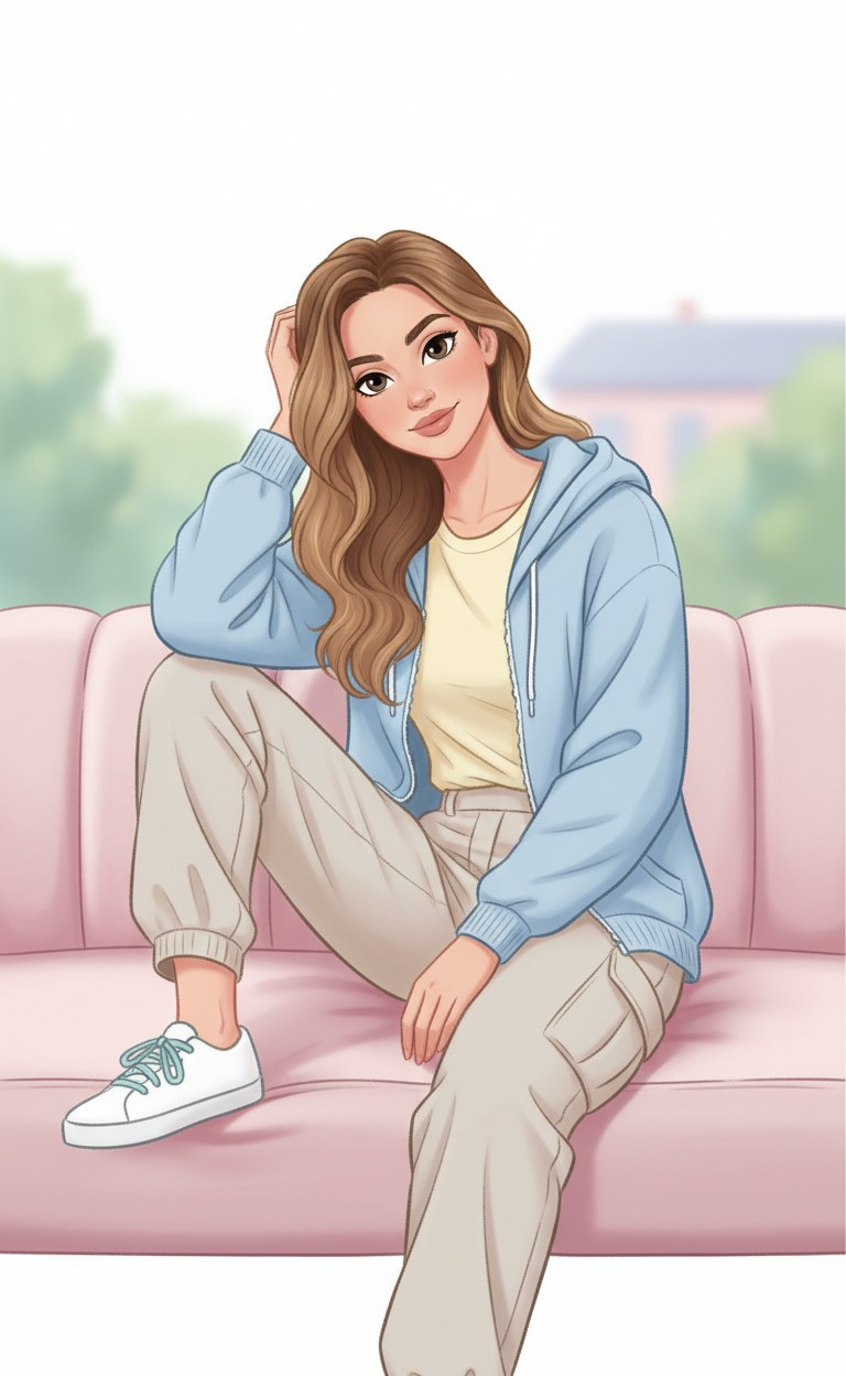 CARTOON PORTRAIT CATEGORY — Soft Pastel Cartoon (Female)