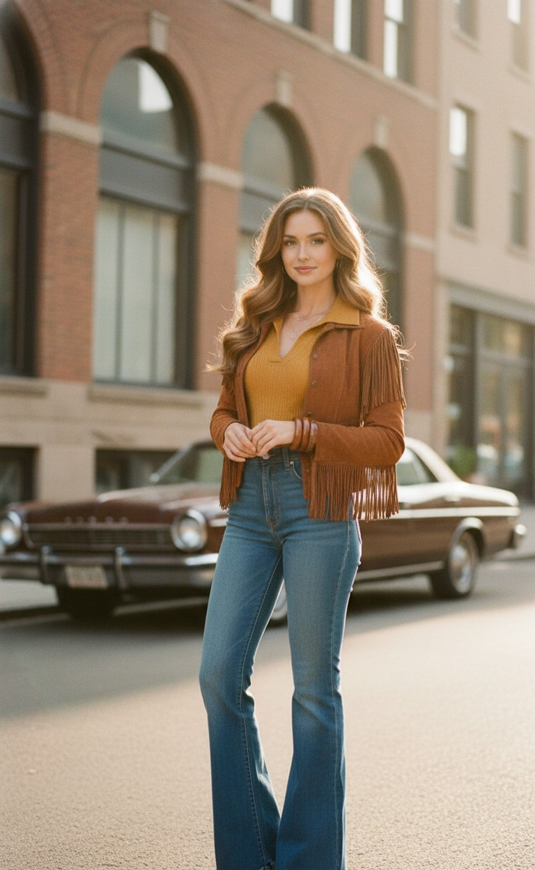 Vintage & Retro Aesthetic — 1970s Film Camera Look (Female)