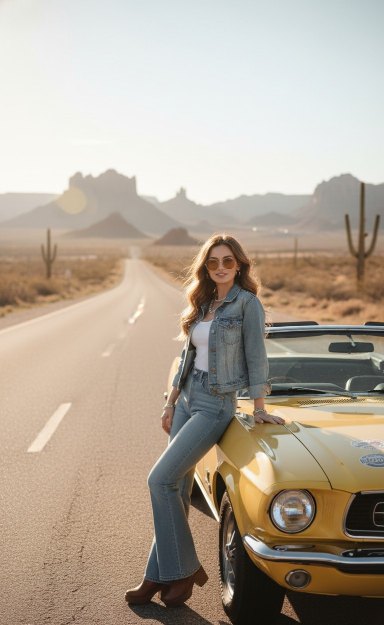 Vintage & Retro Aesthetic — Retro Road Trip Look (Female)