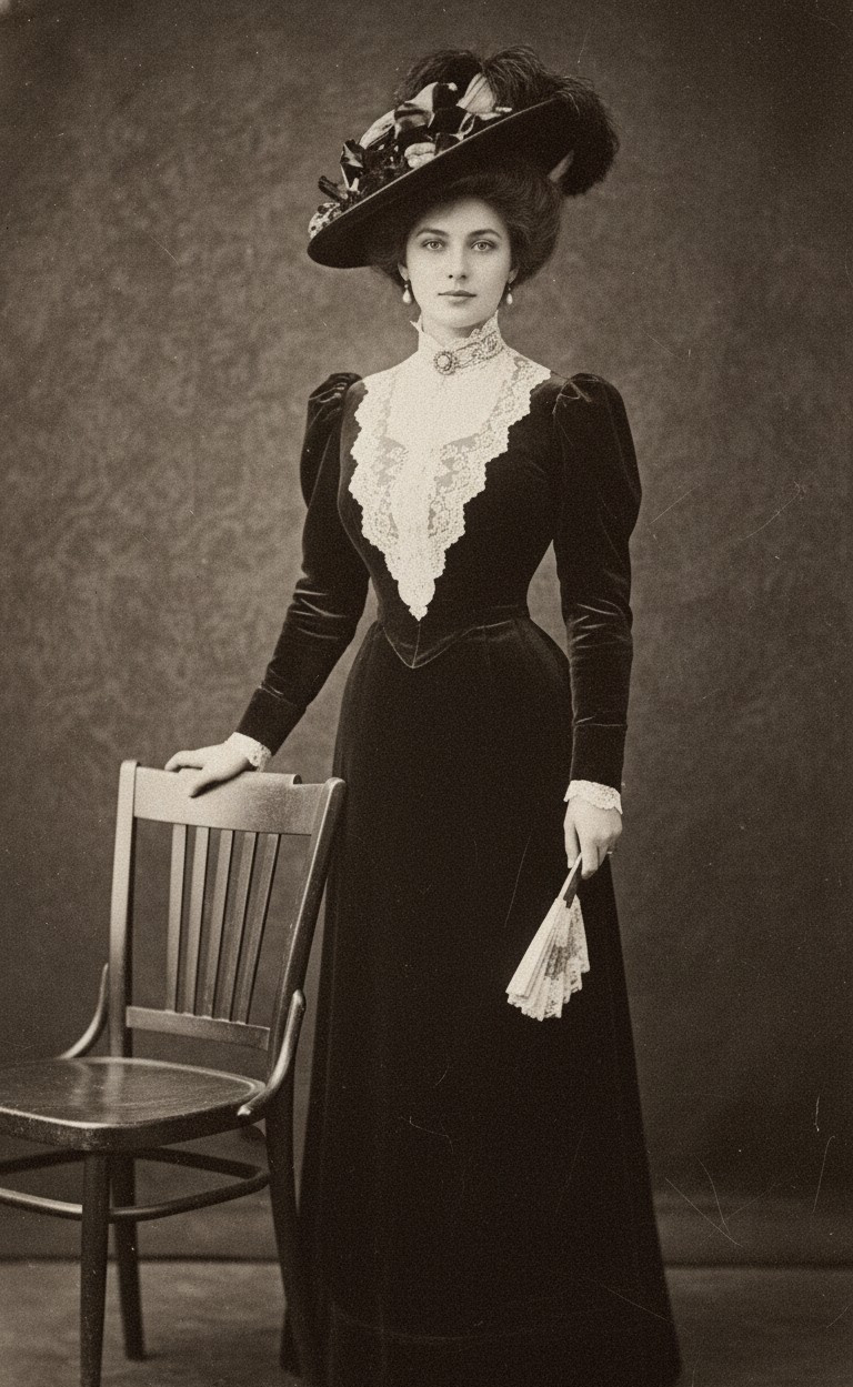 Vintage & Retro Aesthetic — Old Newspaper Portrait (Female)