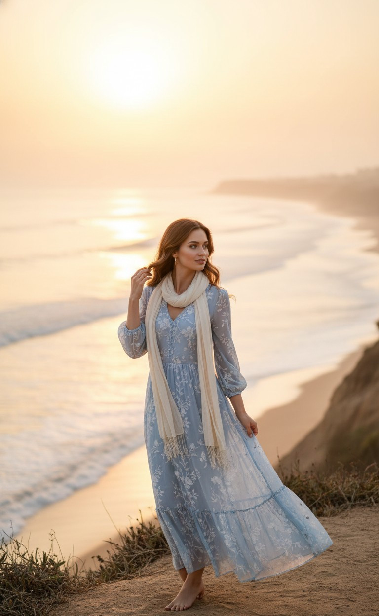 Soft Dreamy Natural Light — Coastal Sunrise (Female)