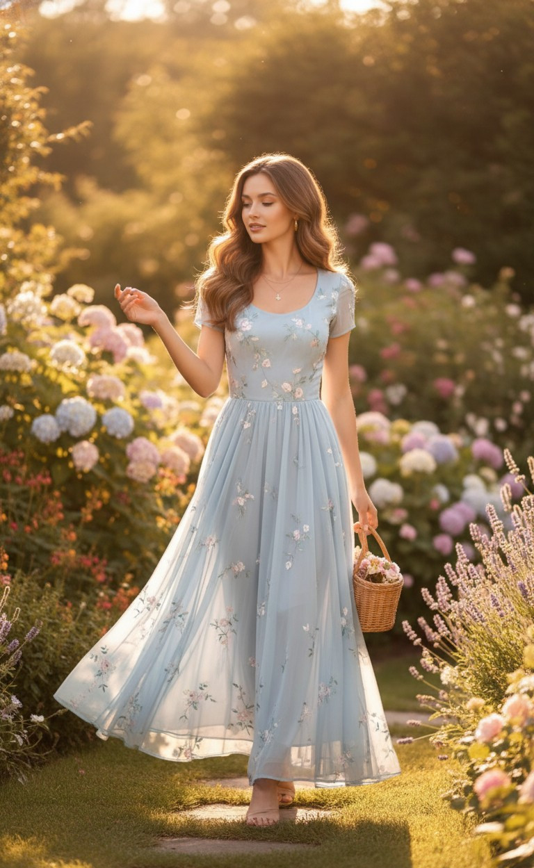 Soft Dreamy Natural Light — Golden Hour Garden (Female)