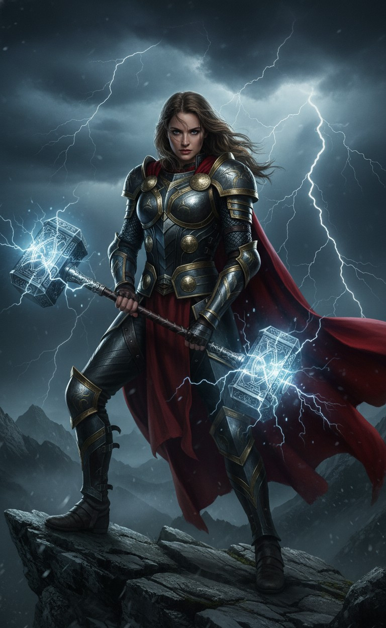 Superhero Portraits — Thor Style Thunder God (Female)
