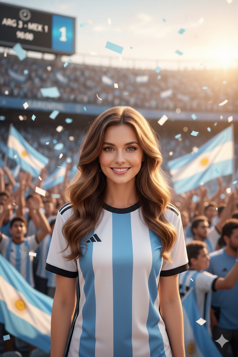 Football Fan Reactions — GOLDEN HOUR STADIUM HERO PORTRAIT (Female)