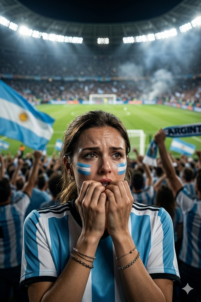 Football Fan Reactions — PENALTY TENSION CLOSE-UP (Female)