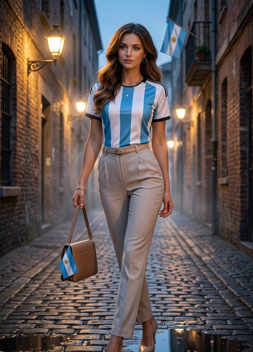 Supporter Lifestyle Portraits — old alley football portrait (Female)