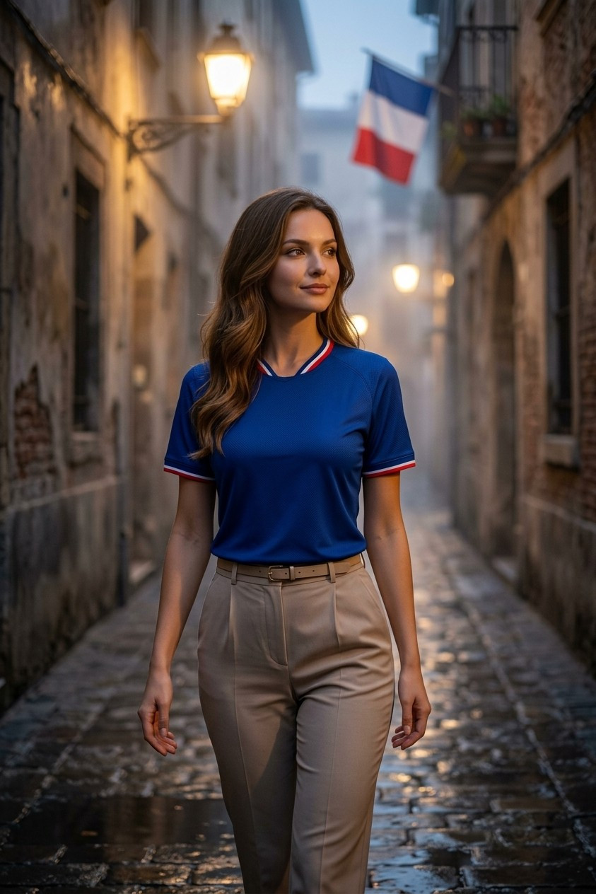Supporter Lifestyle Portraits — old alley football portrait (Female)