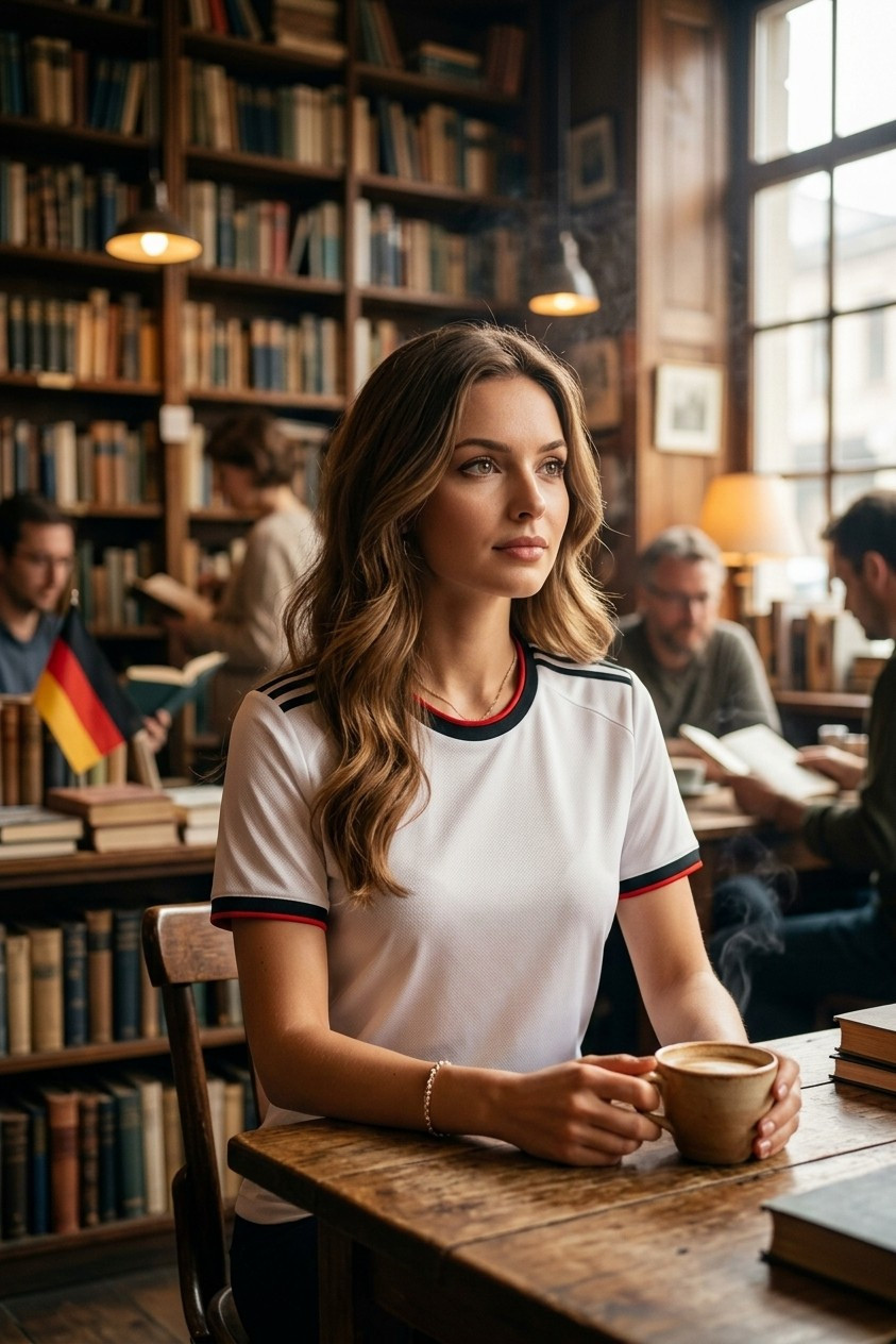 Supporter Lifestyle Portraits — bookstore football aesthetic (Female)