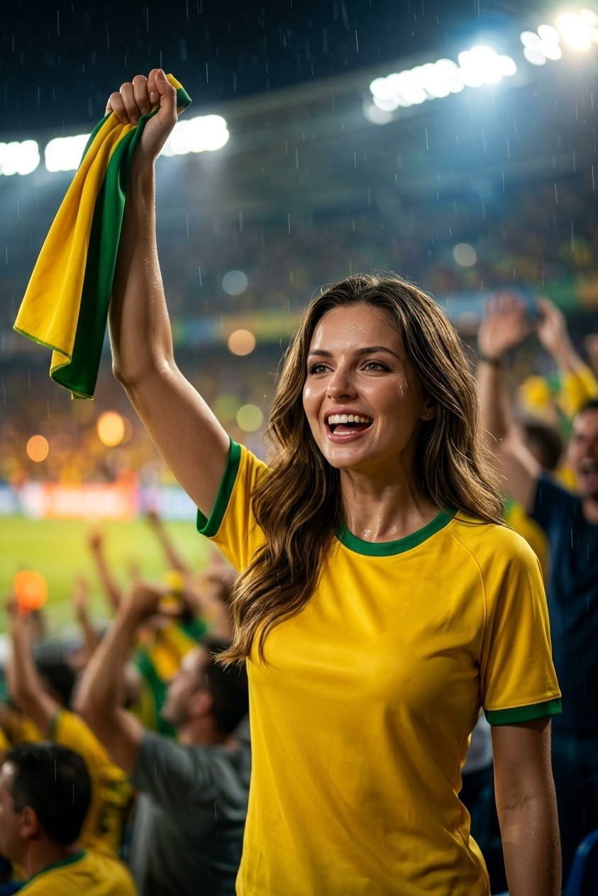 Football Fan Reactions — Stadium Emotion Close-Up (Female)