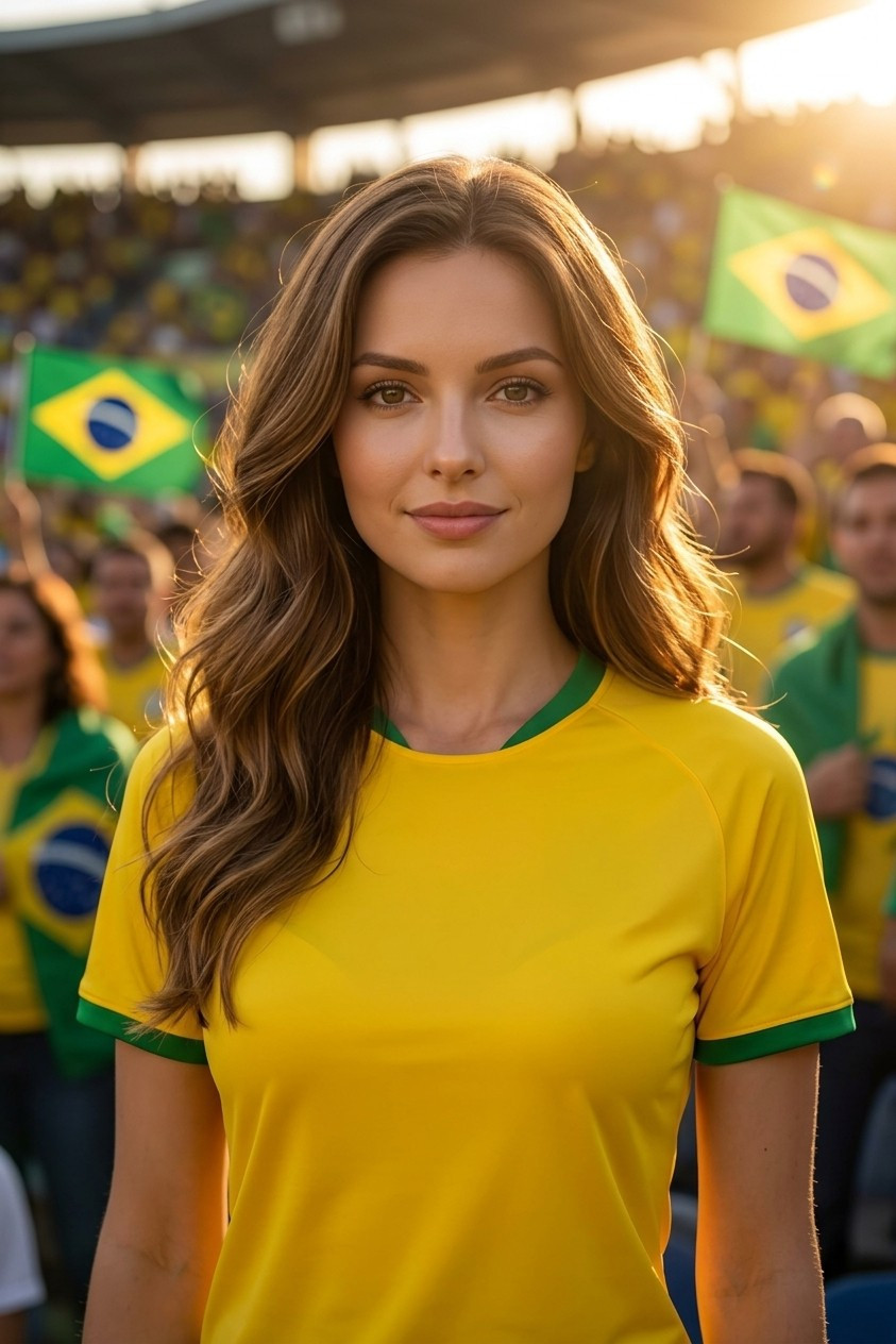 Football Fan Reactions — Cinematic stadium fan portrait (Female)