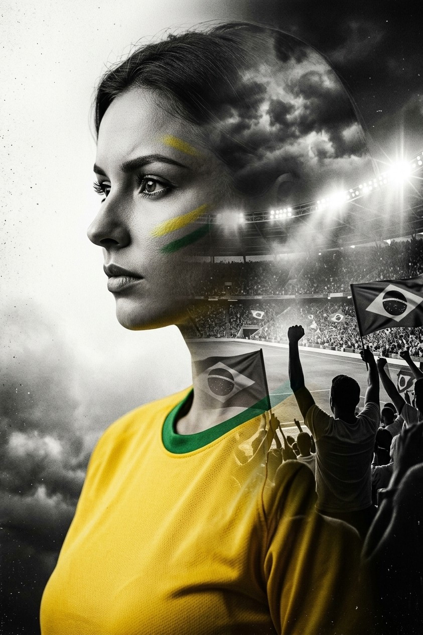 Football Fan Reactions — DOUBLE EXPOSURE FOOTBALL FAN (Female)