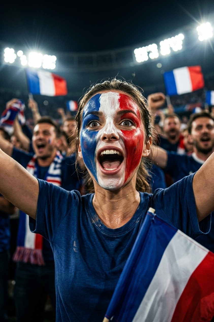 Football Fan Reactions — Cinematic Football Fan (Female)