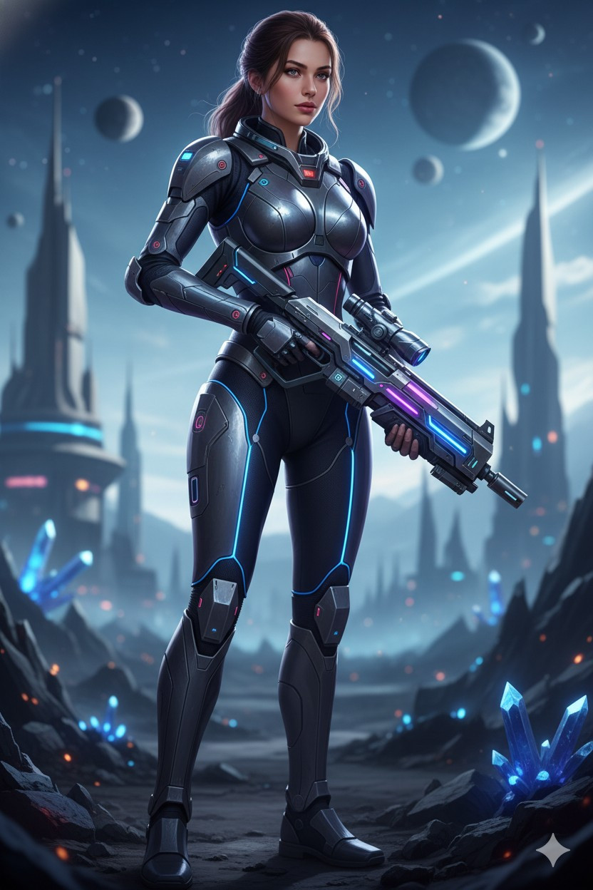 Cinematic Game Heroes — Space Marine Soldier (Female)