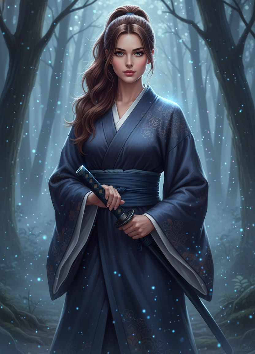 Anime Character Illustration — Demon Slayer Swordsman Style (Female)