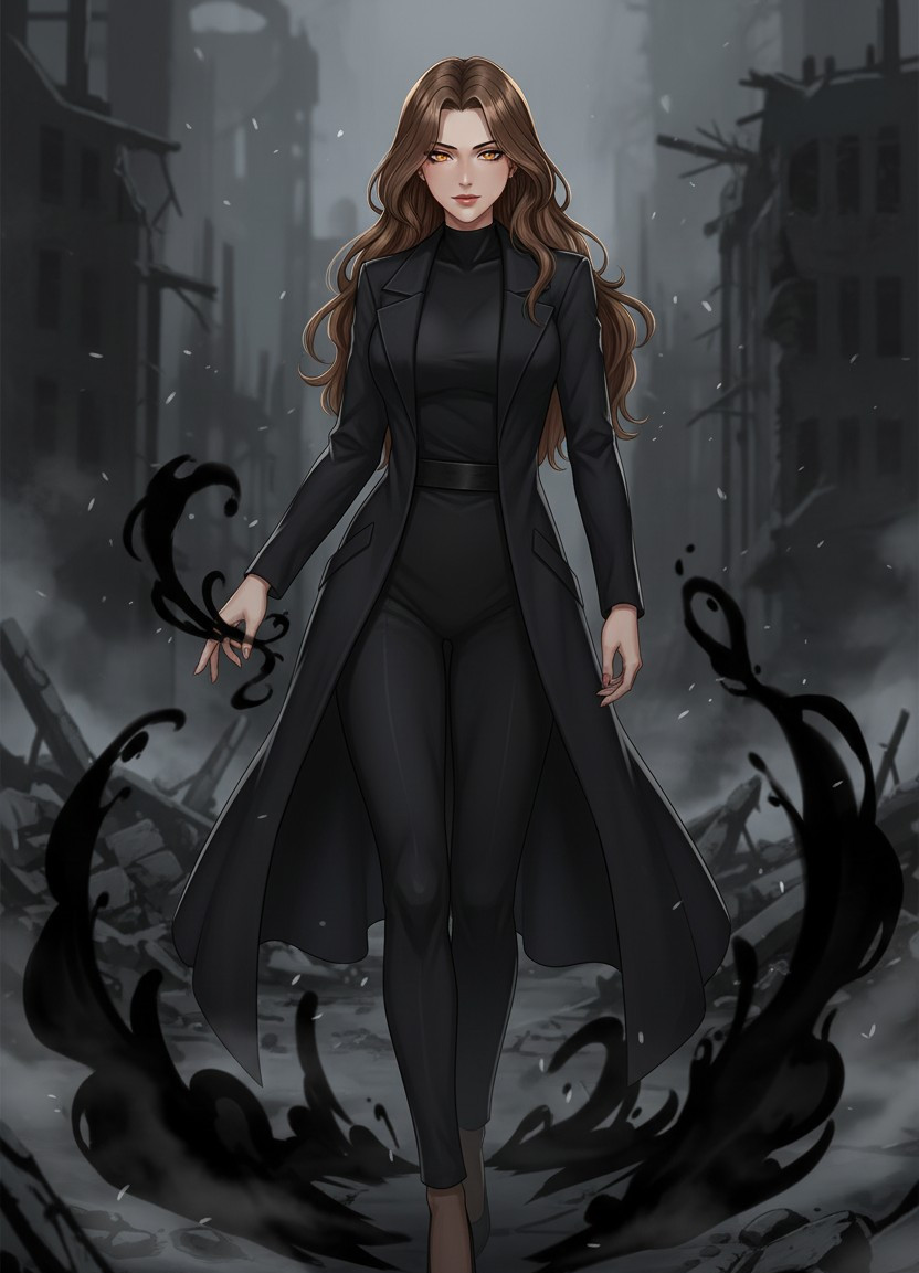 Anime Character Illustration — Shadow Monarch Style (Female)