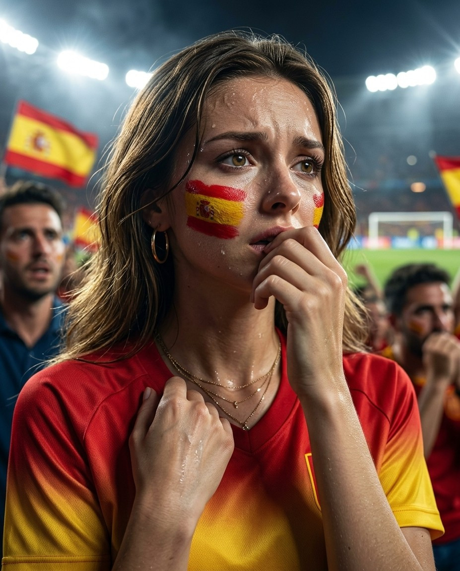 Football Fan Reactions — PENALTY TENSION CLOSE-UP (Female)