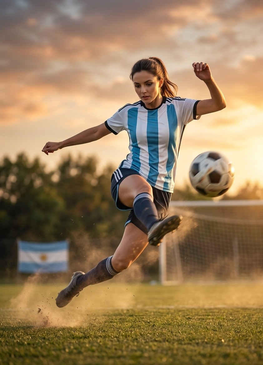 Fan flex portraits — sunset volley strike (Female)