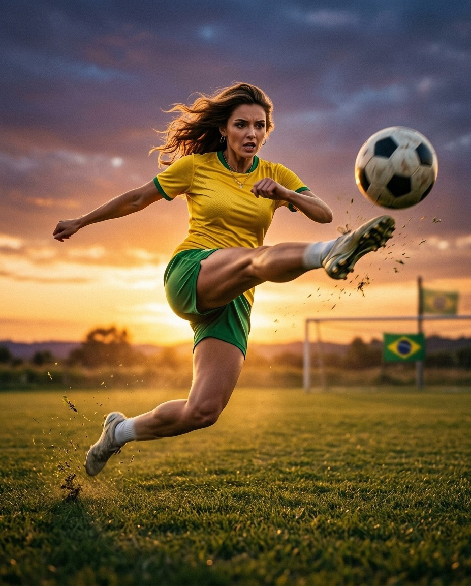 Fan flex portraits — sunset volley strike (Female)