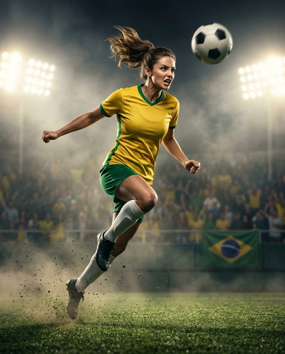 Fan flex portraits — floodlight header jump (Female)