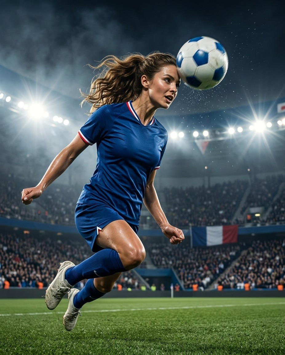Fan flex portraits — floodlight header jump (Female)