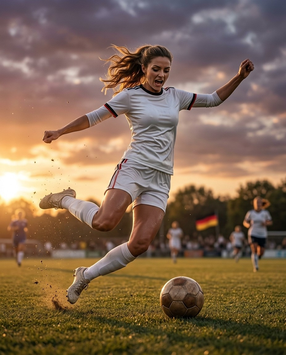 Fan flex portraits — sunset volley strike (Female)