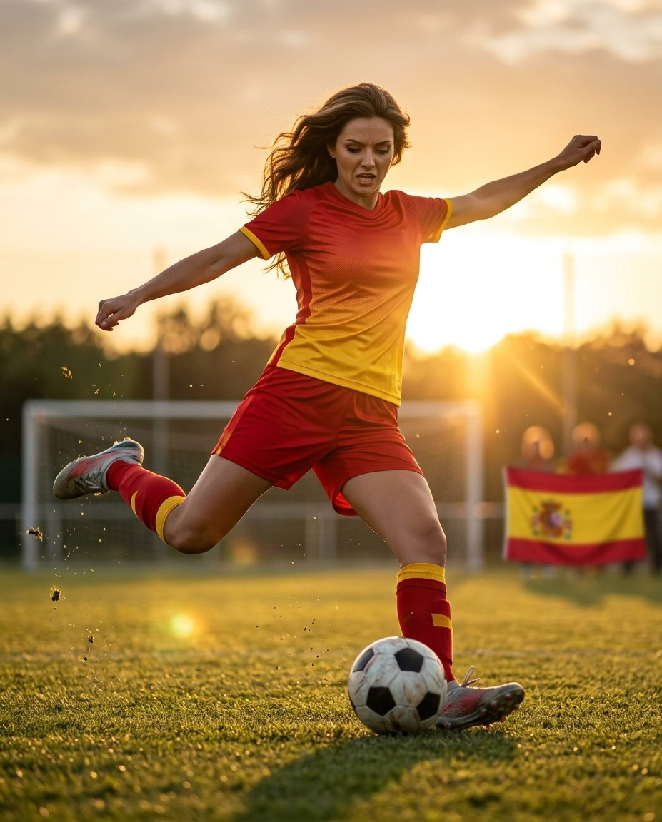 Fan flex portraits — sunset volley strike (Female)