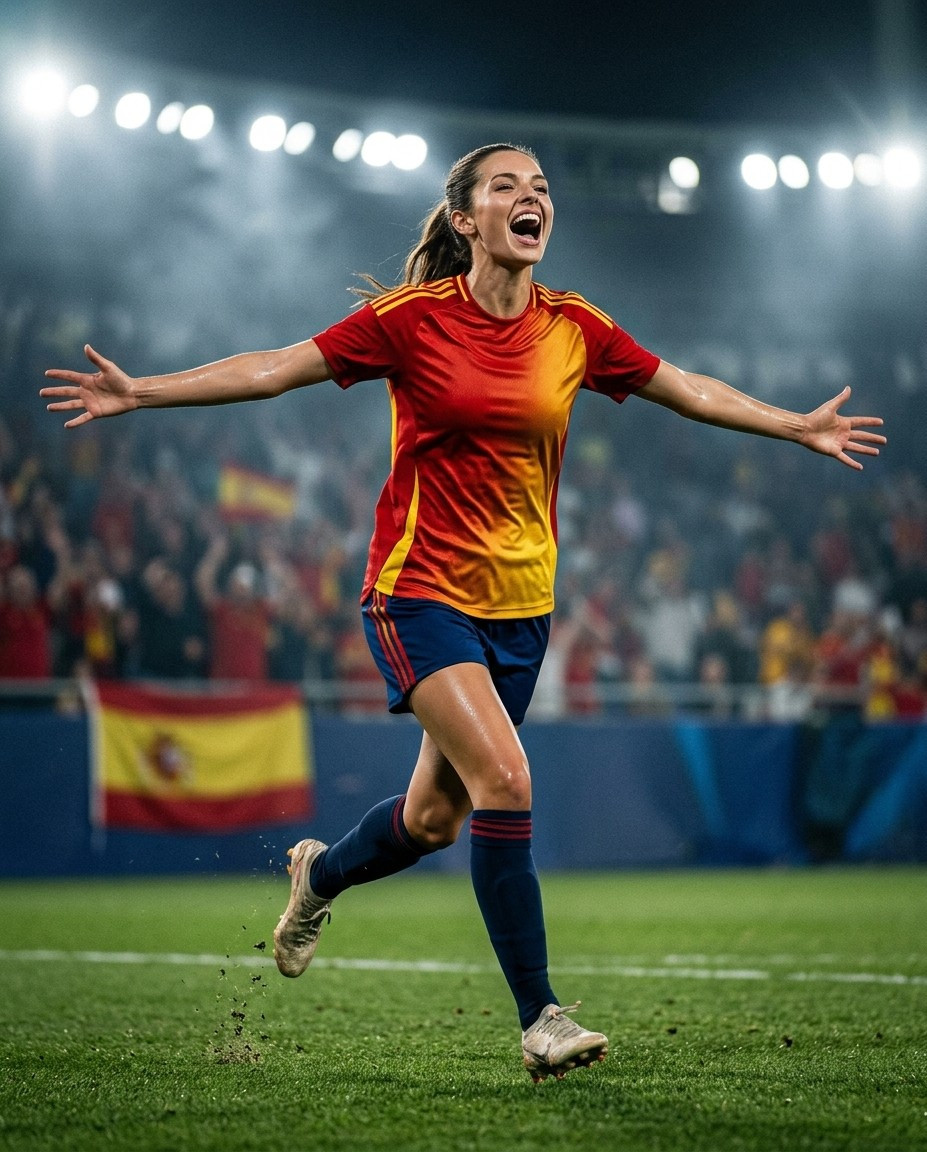Fan flex portraits — goal celebration run (Female)