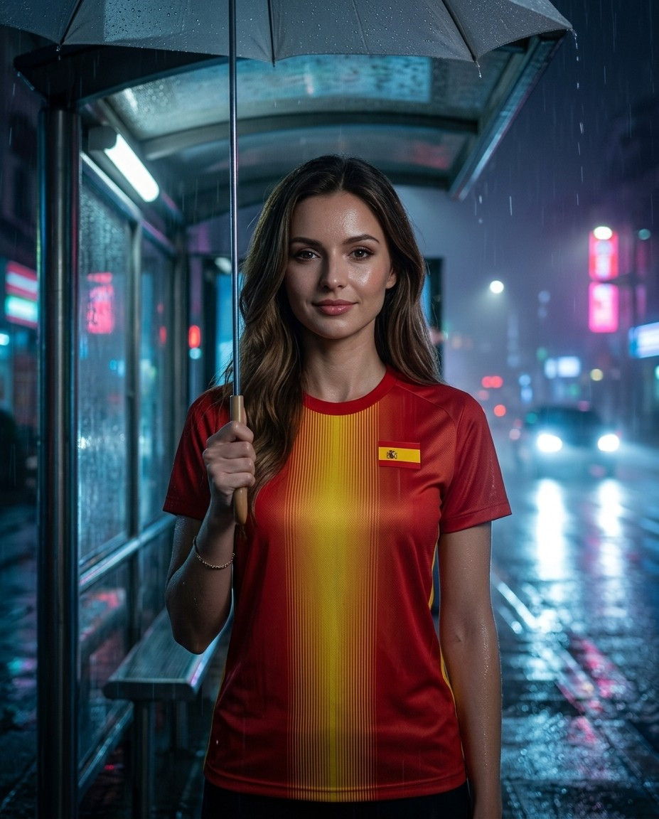 Supporter Lifestyle Portraits — rainy bus stop portrait (Female)