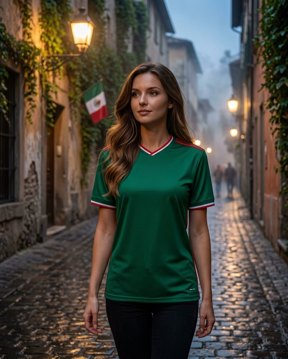 Supporter Lifestyle Portraits — old alley football portrait (Female)