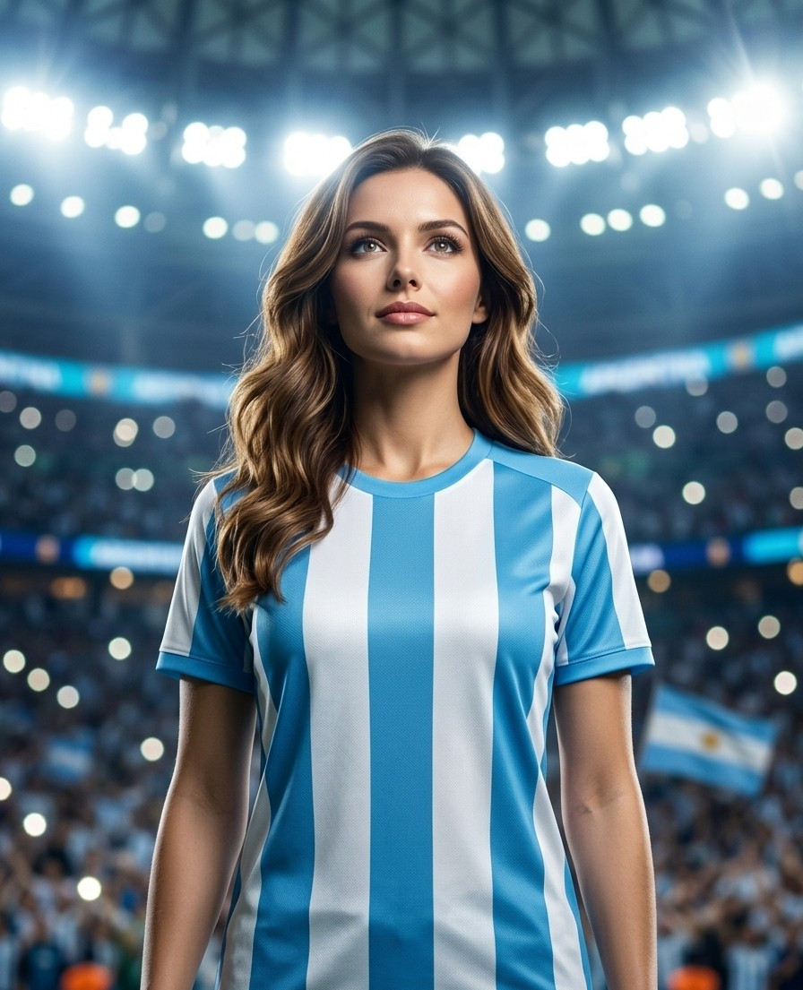 Football Star Poster Series — Stadium Light Portrait (Female)