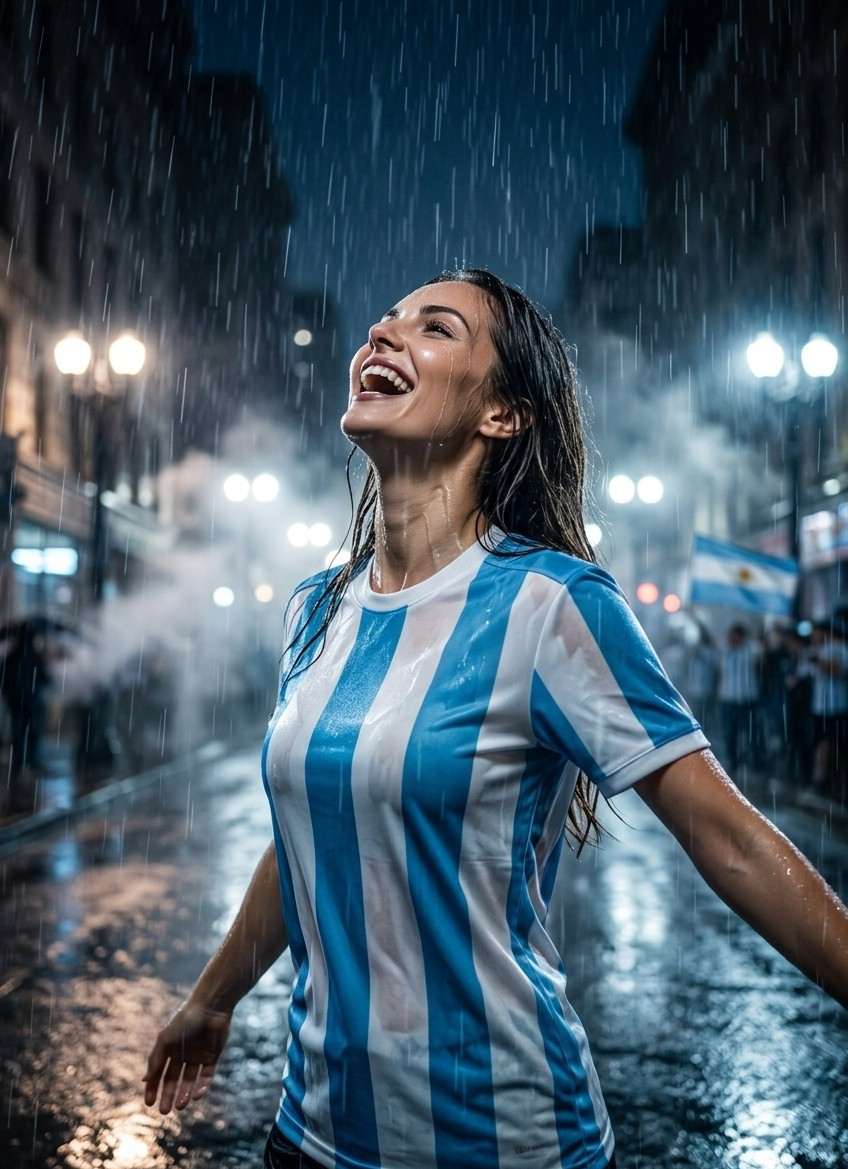 Football Star Poster Series — Rain Victory Street Portrait (Female)