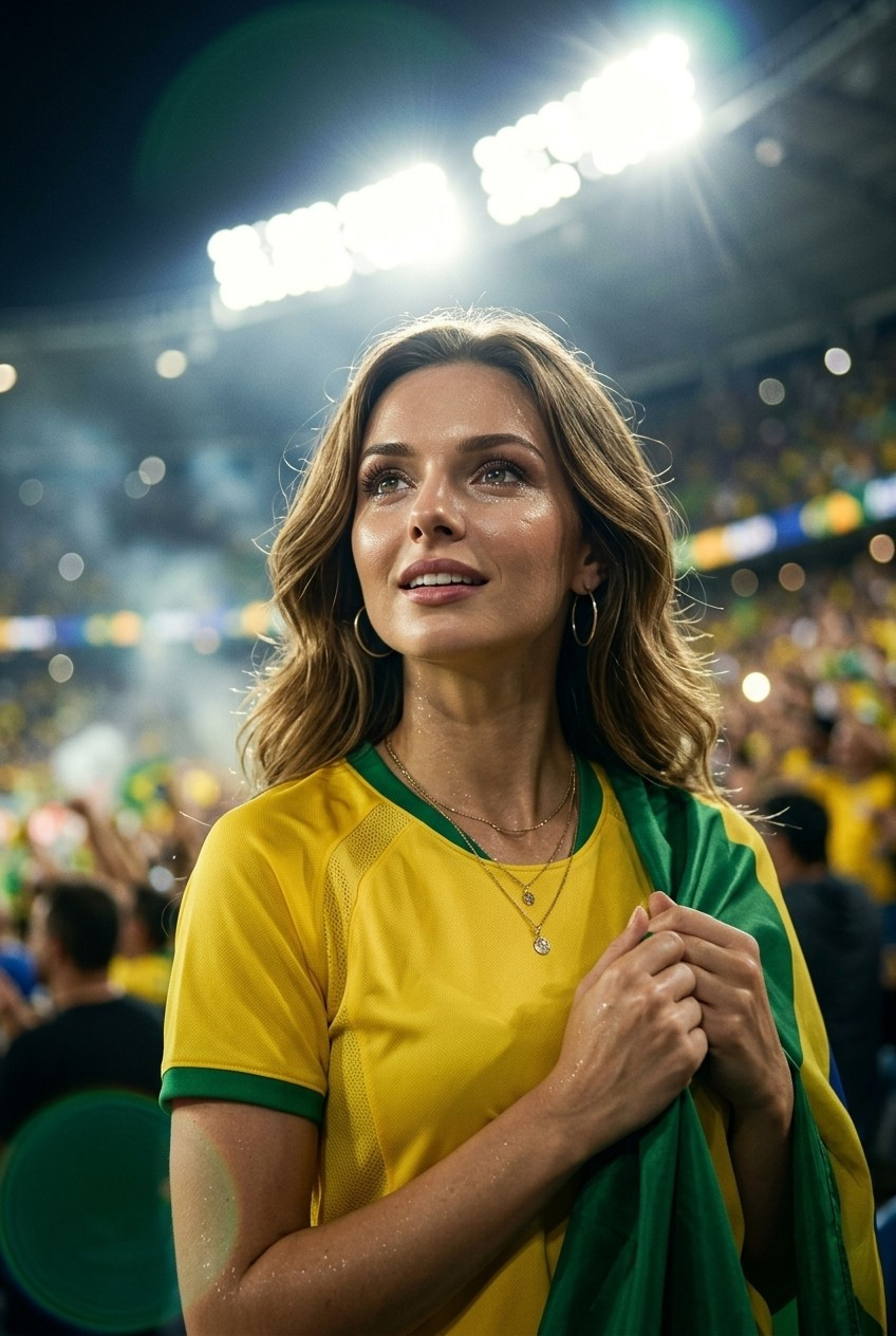Football Star Poster Series — Stadium Light Portrait (Female)