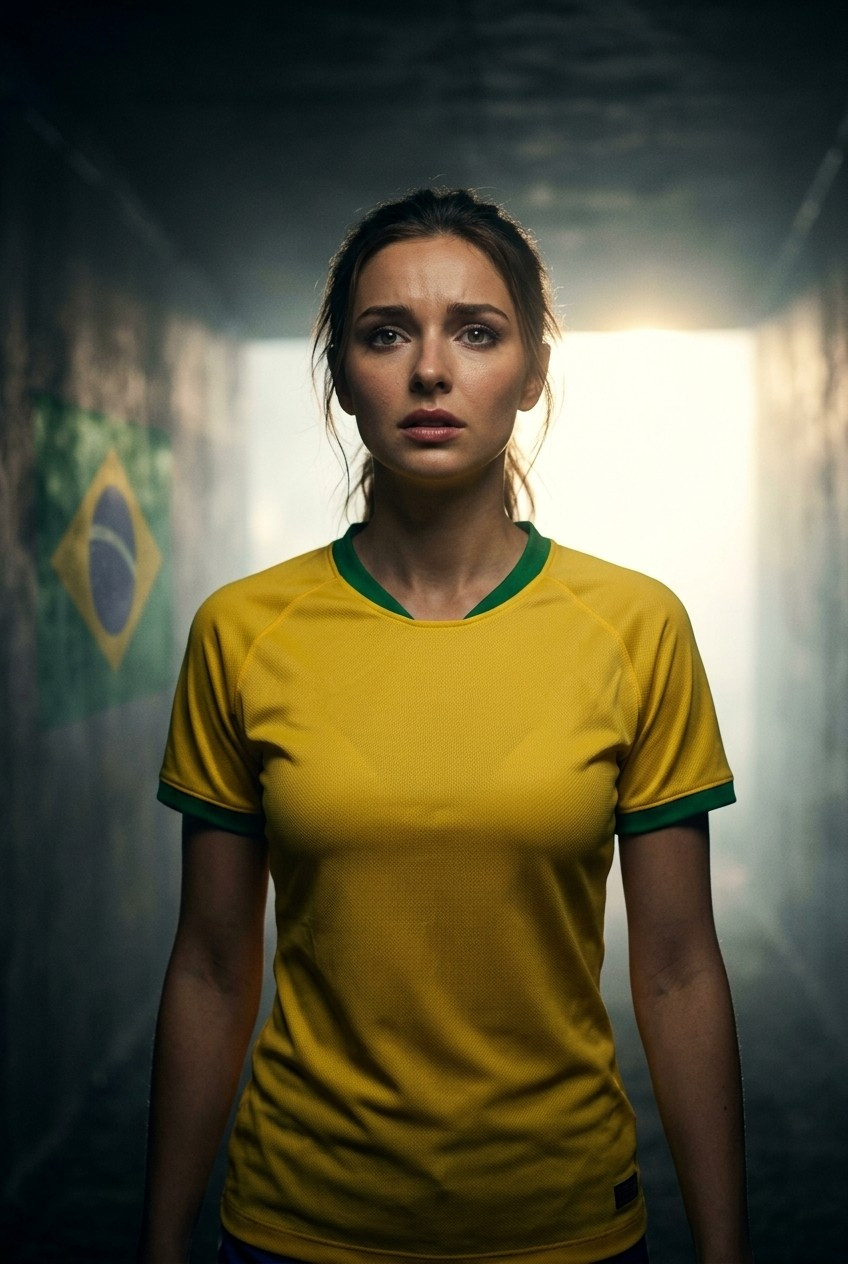 Football Star Poster Series — Tunnel Emotion Portrait (Female)