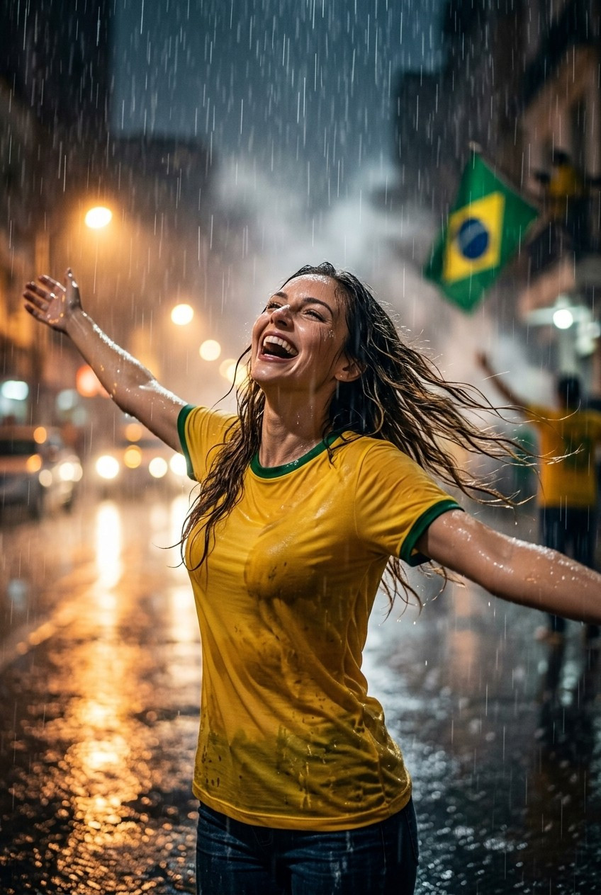 Football Star Poster Series — Rain Victory Street Portrait (Female)