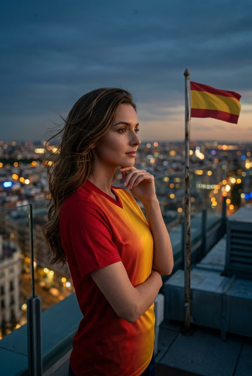 Football Star Poster Series — Rooftop Dream Portrait (Female)