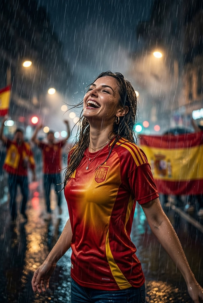 Football Star Poster Series — Rain Victory Street Portrait (Female)