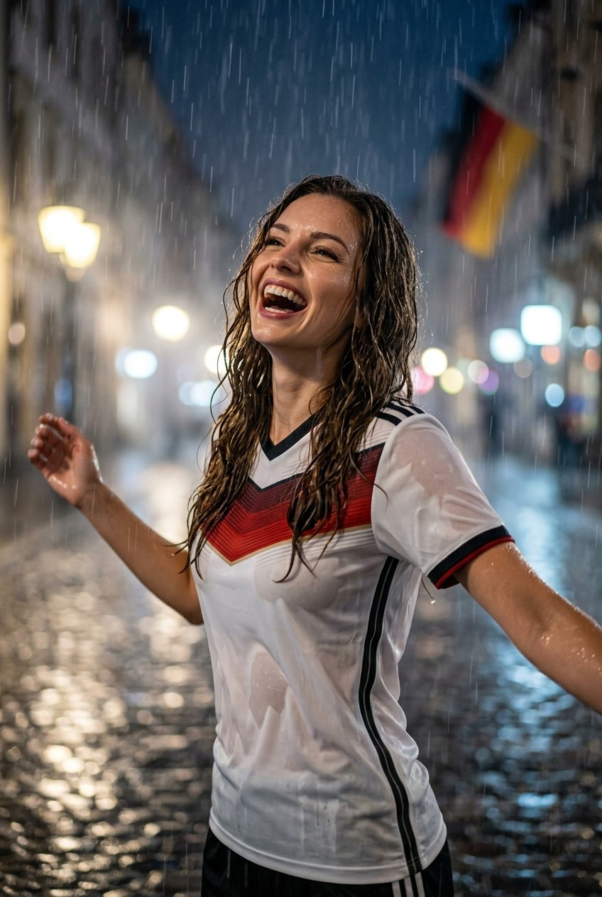 Football Star Poster Series — Rain Victory Street Portrait (Female)