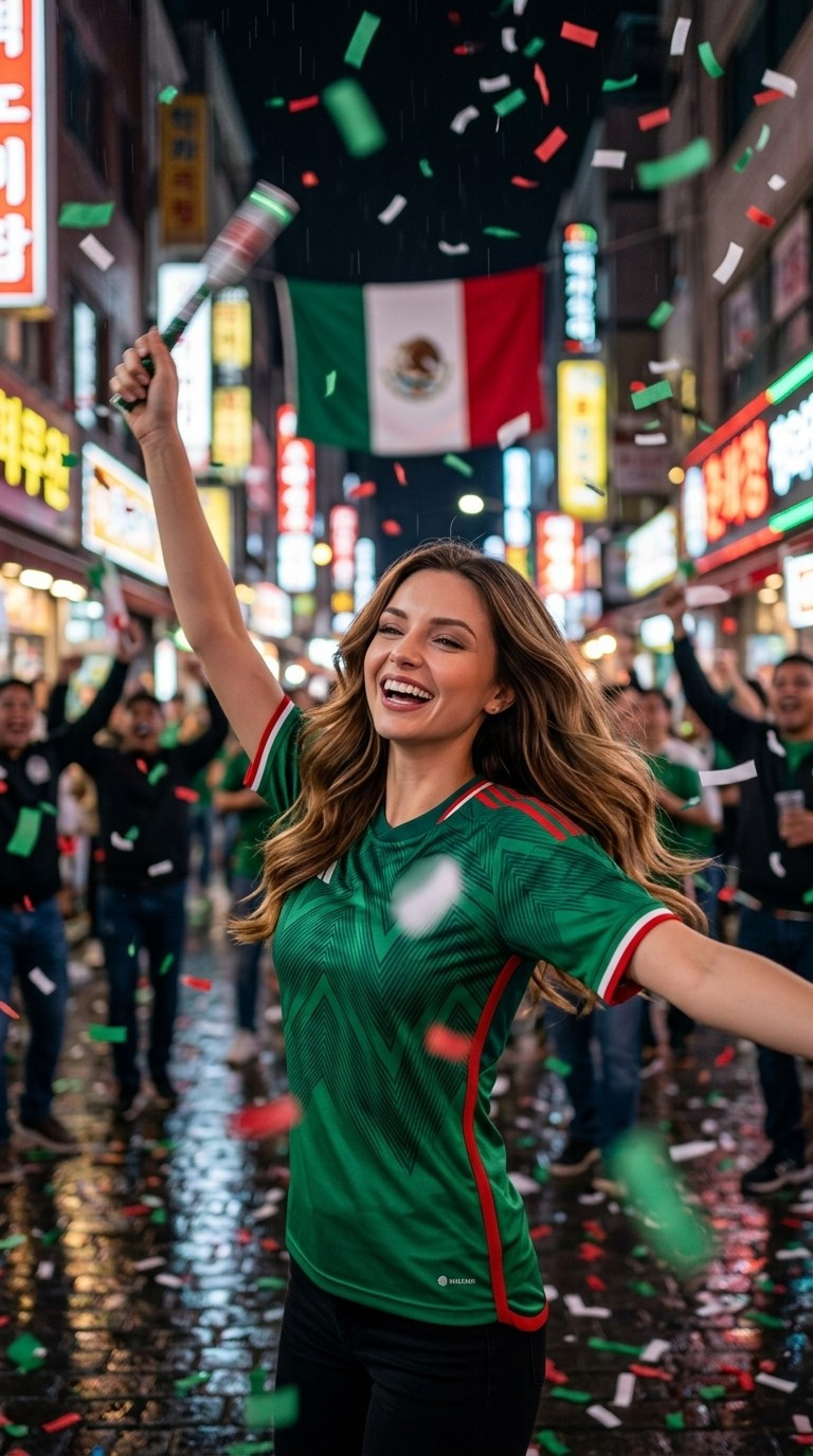Football Star Poster Series — Street Confetti Celebration (Female)