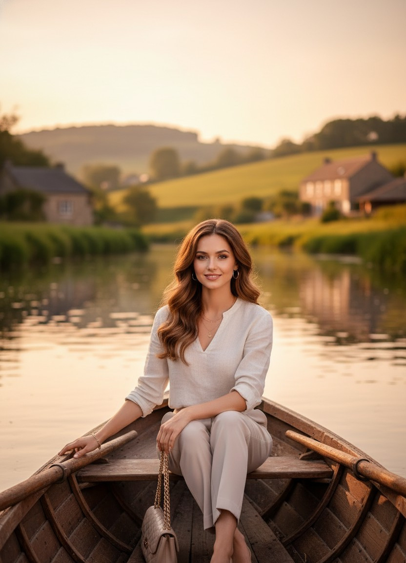 River Travelling — Golden Sunset Boat Journey (Female)