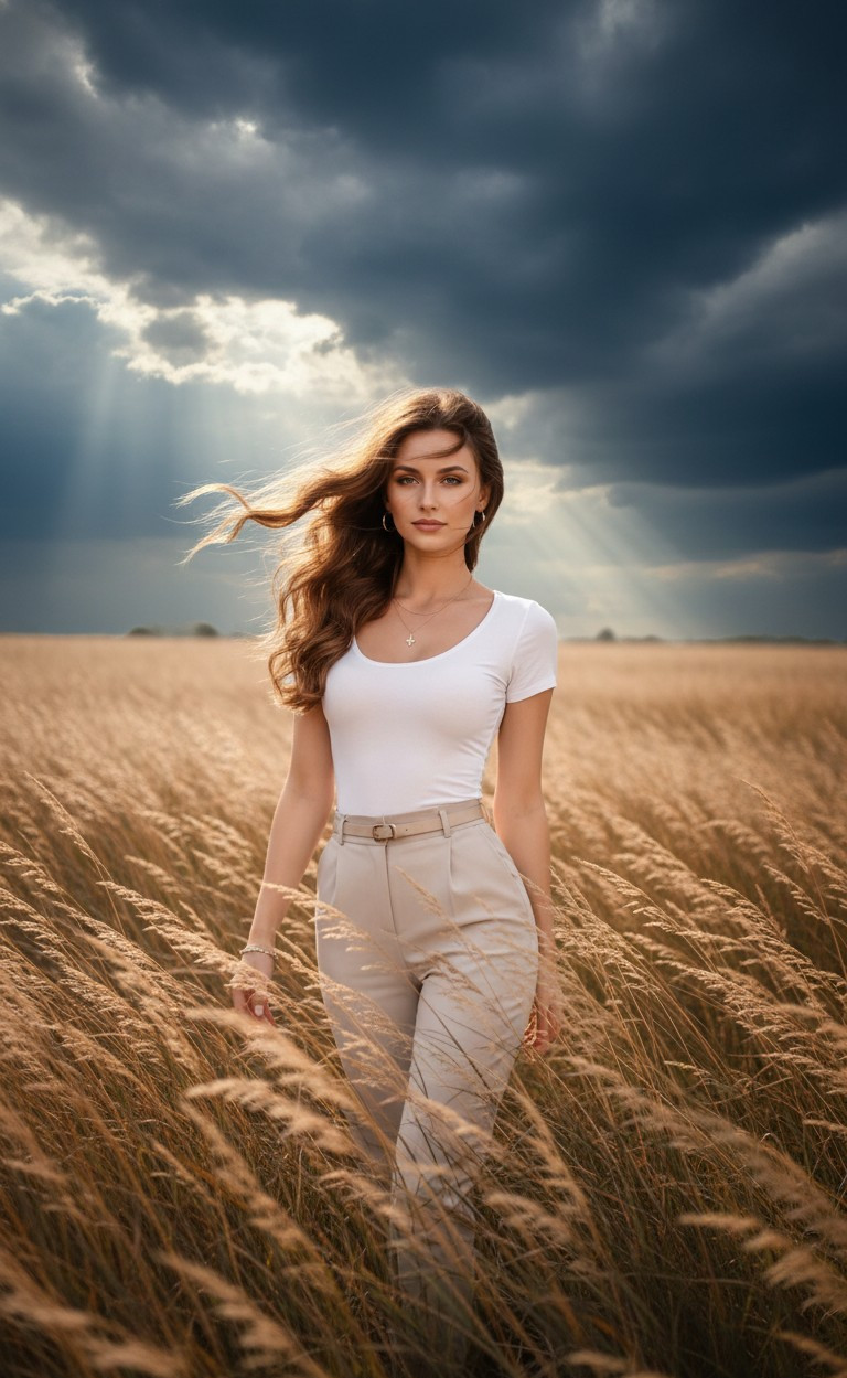 Grassland — Windy Prairie Portrait (Female)