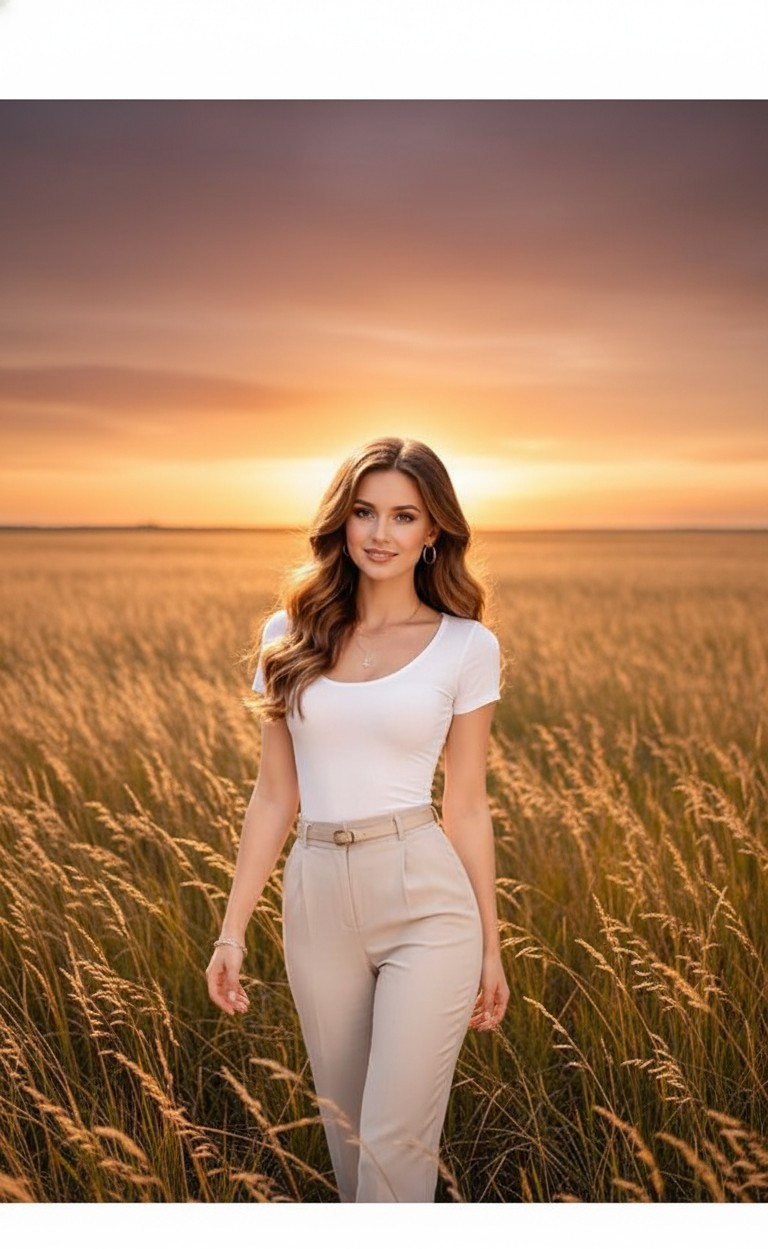 Grassland — Sunset Silhouette in Grassland (Female)