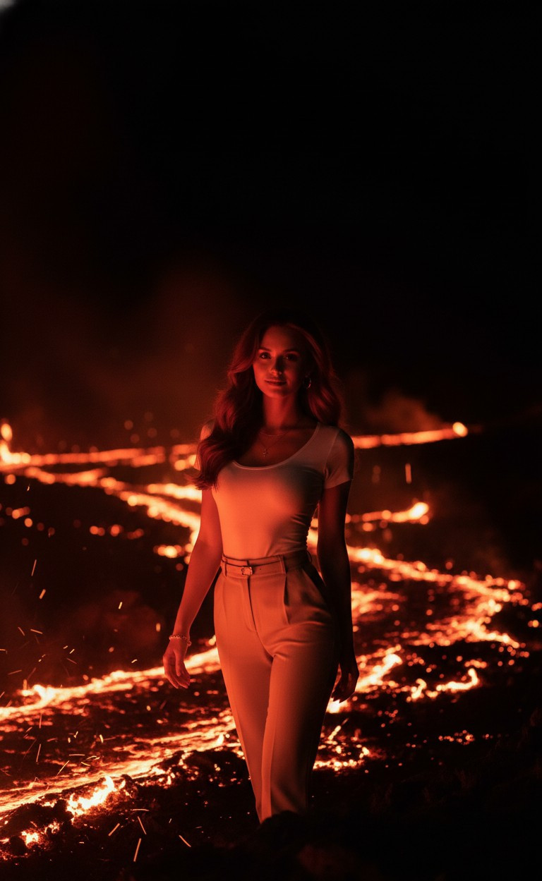Volcanic Land — Volcanic Night Glow Scene (Female)