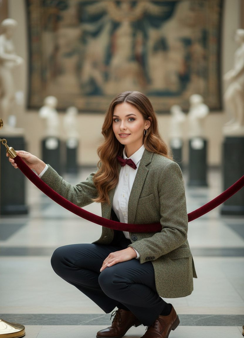 Mr. Bean Iconic Pose — Curatorial Caper (Female)