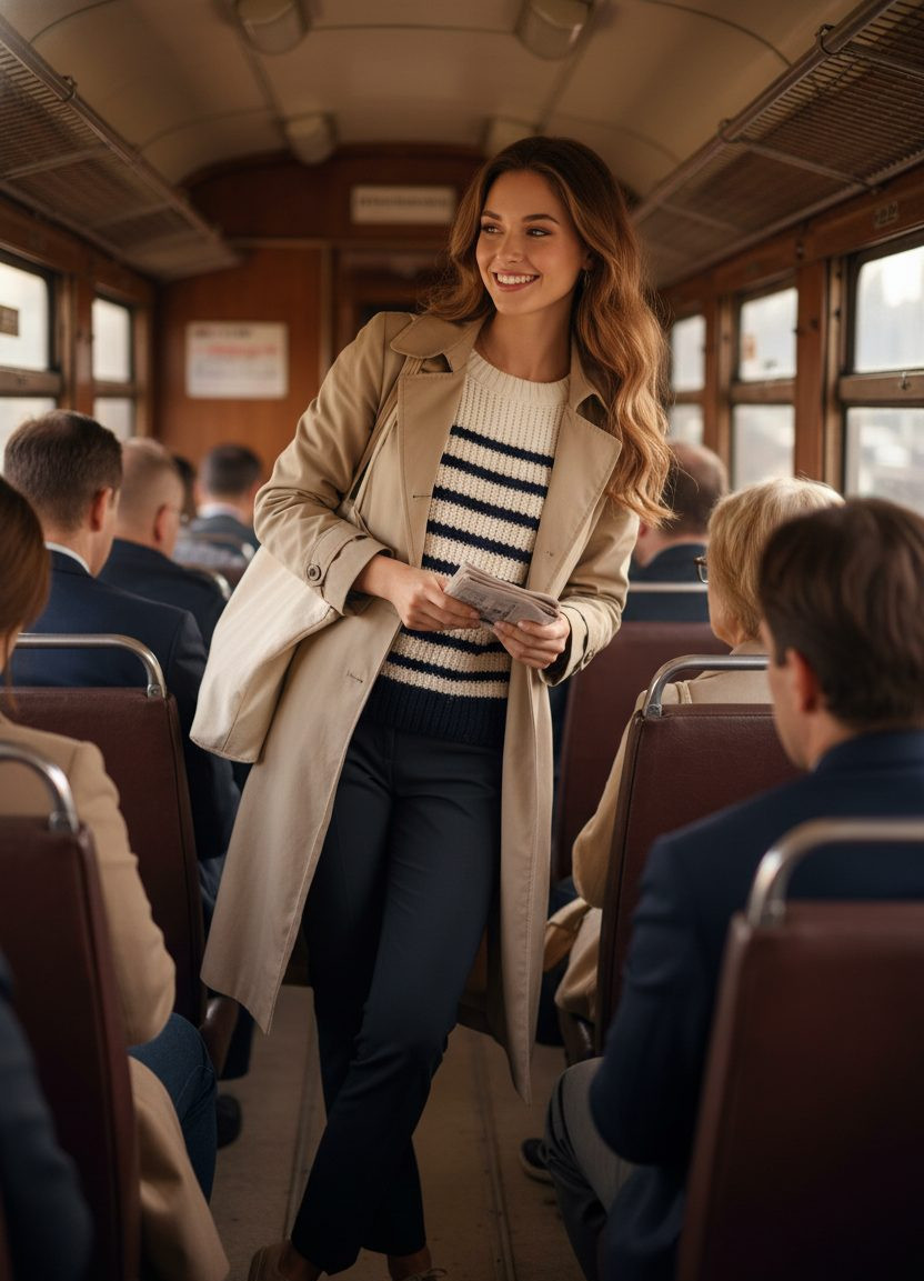 Mr. Bean Iconic Pose — Transit Travail (Female)